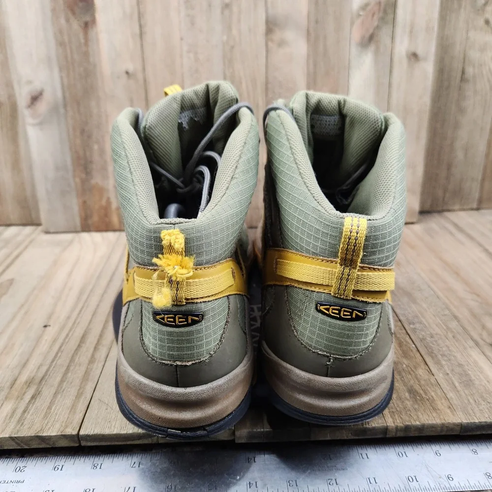 Keen Marshall Mid WP Mens 14 Waterproof Hiking Boots Olive Green Yellow 1009542